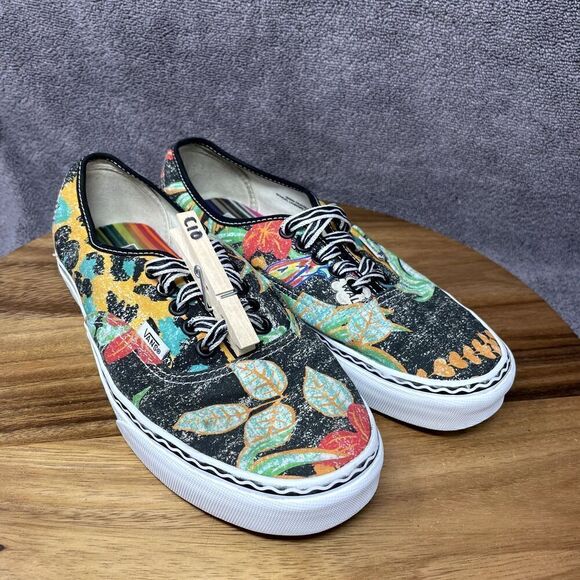 Vans X Crayola Women's Size 9 Shoes White Rainbow Colorful Low Skater Sneakers - Picture 9 of 9